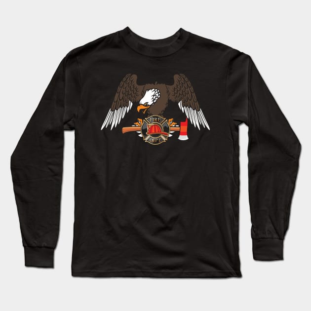 Patriotic Firefighter Eagle Fire Department Long Sleeve T-Shirt by theperfectpresents